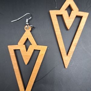 3×$20 Boho arrow 🏹 point long wood earrings